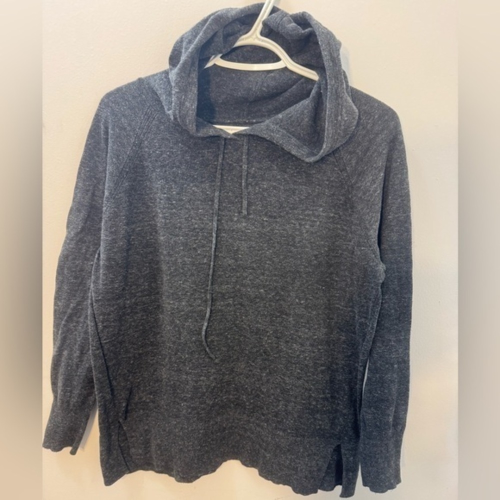Gray Sweater Women's Hoodie Cowl Neck Sweatshirt Pullover Long Sleeves C…